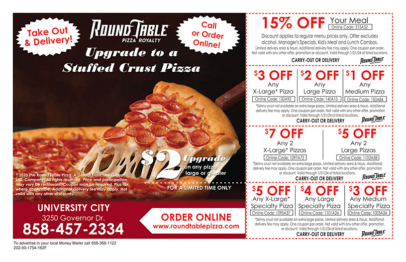 Round Table Pizza Promo