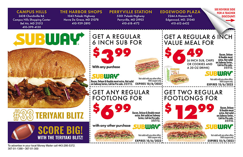 Subway coupon 