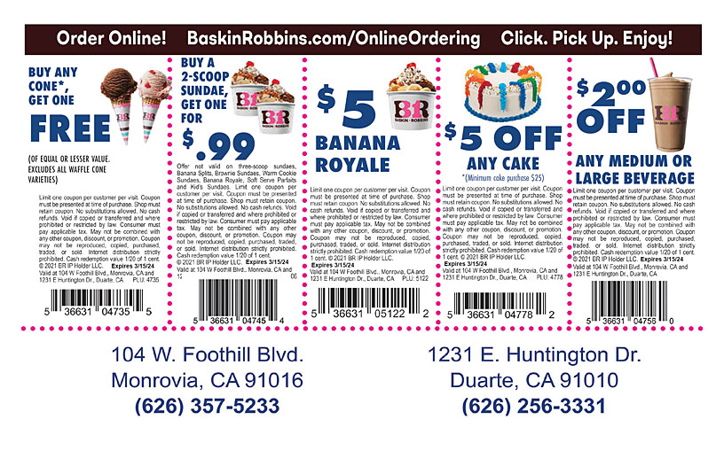 Baskin on sale robbins coupon