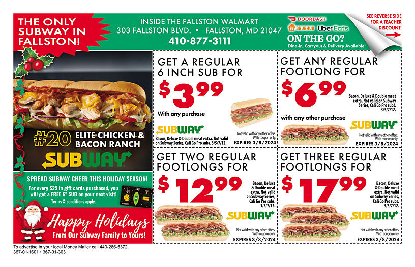 New Subway coupon codes! These coupons only work at some Subway restau, Subway