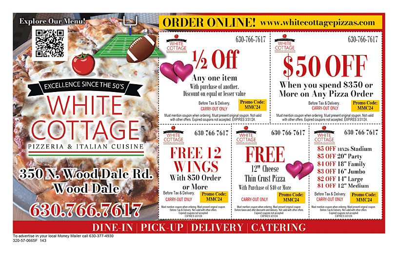 White Cottage PizzaWood Dale Deals and Coupons in Wood Dale, IL