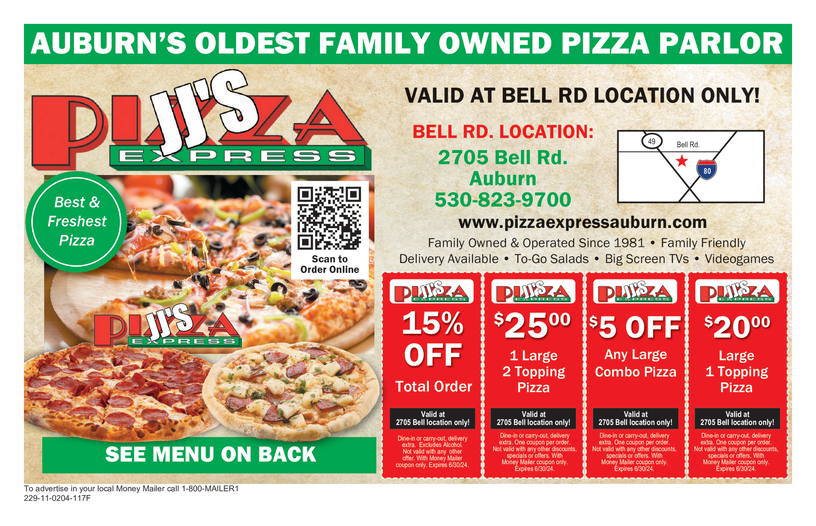 Pizza Express Coupons & Offers Money Mailer Coupons in Auburn, CA