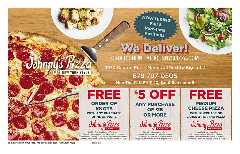 Johnny's on sale pizza coupons