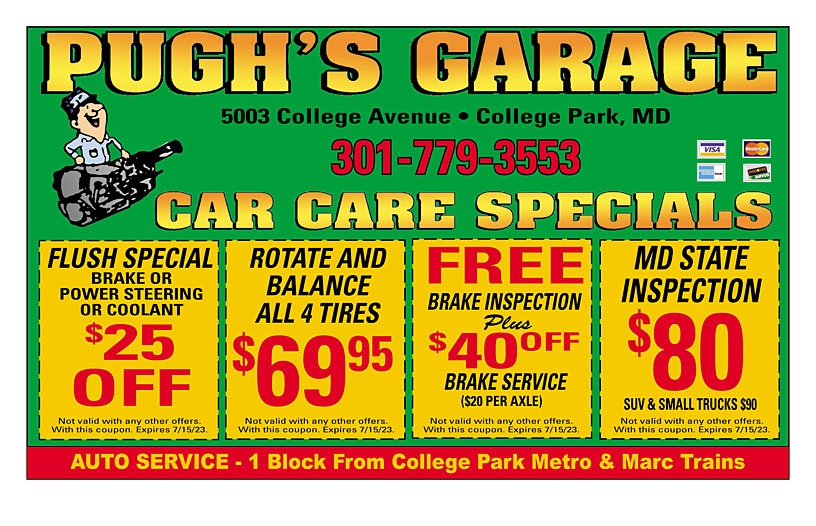Pugh's Garage Coupons & Offers Money Mailer Coupons in College Park, MD