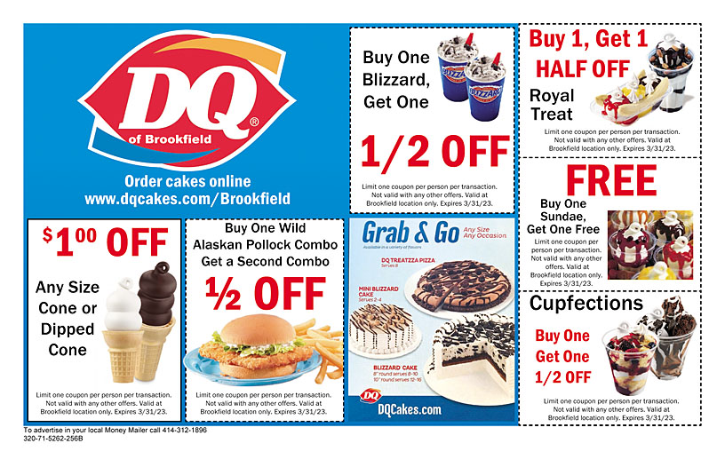 Dairy QueenBrookfield Coupons & Offers Money Mailer Coupons in