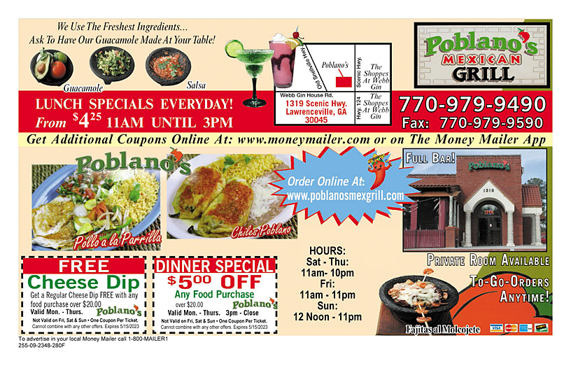 Poblano's Mexican Grill Coupons & Offers Money Mailer Coupons in