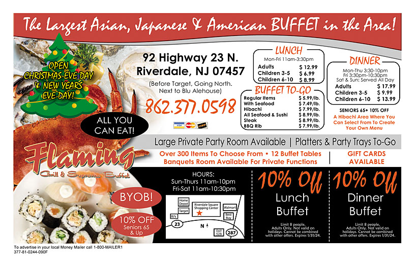 Flaming grill 2025 buffet coupon