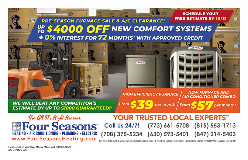 Four Seasons Heating u0026 Air Conditioning - Coupon u0026 Promo - Chicago, IL -  Money Mailer